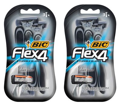 Bic Bic Flex 4 Disposable Shavers, 3 each (Pack of 2)