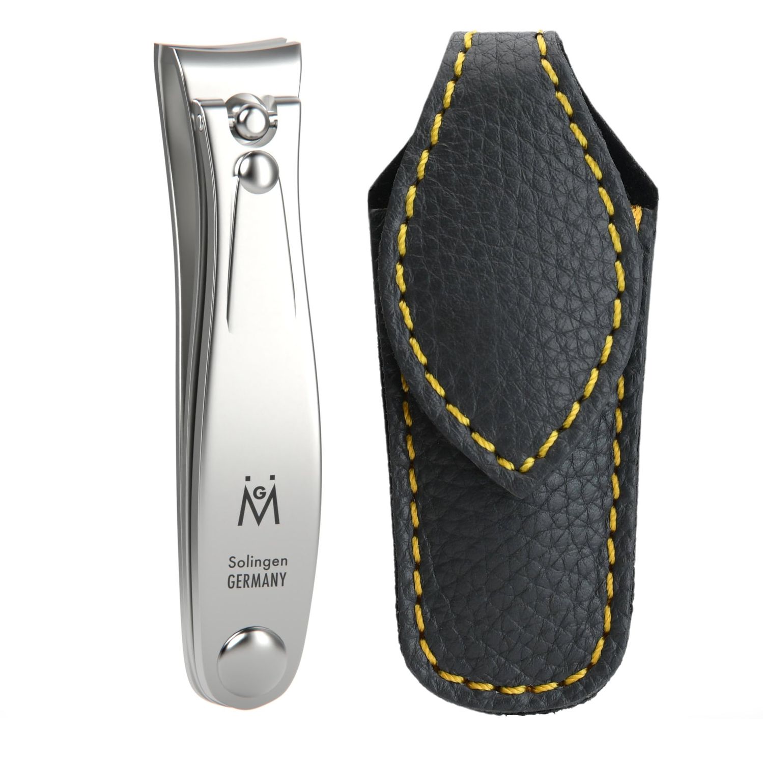GERMANIKURE Professional Nail Clipper - FINOX Surgical Stainless Steel Manicure and Pedicure Tools in Leather Case- Ethically Made in Solingen Germany - Travel Size Nail Care
