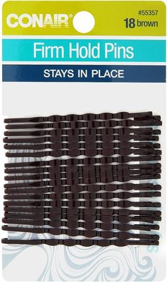 Scunci 18 Piece Firm Hold Bobby Pins Brown, 0.3 Ounce