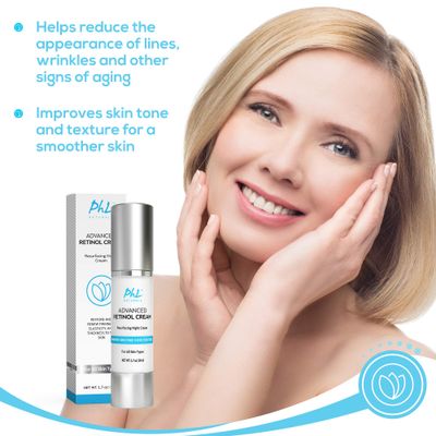 Retinol Cream for Face with Hyaluronic Acid - Unscented Anti Aging Night Moisturizer with Natural Ingredients, Especially Formulated for Sensitive Skin and those New to Retinoids -USA Made, 1.75 Ounce