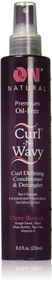 On Natural On Curl and Wavy Curl Defining Conditioner &amp; Detangler, Cherry Blossom, 8 Ounce