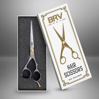 Razor Sharp Hair Scissors - 6.5" - Hand Sharpened &amp; Hand Polished - 100% Stainless Steel - RIGHT HANDED (Silver)