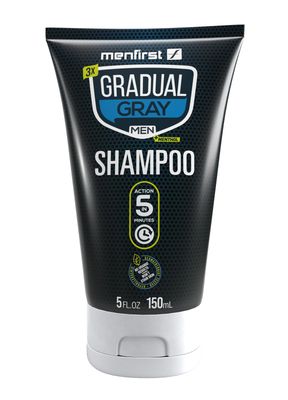 MENFIRST Gray Hair Darkening Shampoo - Gradual Hair Color for Gray Coverage, Hypoallergenic &amp; Chemical-Free, Dark Shades