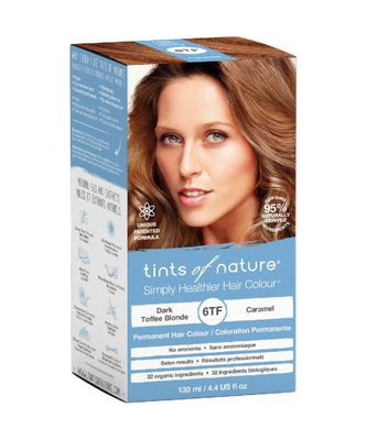 Tints of Nature 6TF Dark Toffee Blonde Permanent Hair Dye, Nourishes Hair and Covers Greys, Ammonia-Free, 130ml