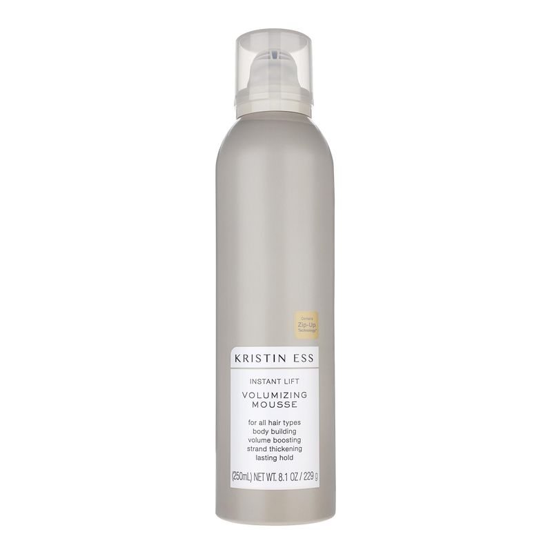 Kristin Ess Hair Instant Lift Volumizing Mousse with Castor Oil - Boosts Volume + Thickens, Body Building, Lasting Hold, Non Sticky, For Curly, Wavy + Straight Hair, 8.1 Oz