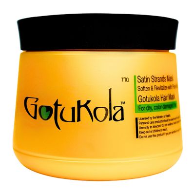 Gotukola Satin Strands Mask for Dry, Color Damaged Hair - Deep Conditioner Hair Treatment Softens Dry Hair, Repairs Damage, &amp; Revitalizes Scalp - Gotu Kola Herb, Essential Oils, &amp; Keratin Hair Mask