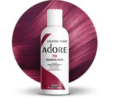 Adore Semi Permanent Hair Color - Vegan and Cruelty-Free Hair Dye - 4 Fl Oz - 070 Raging Red (Pack of 1)