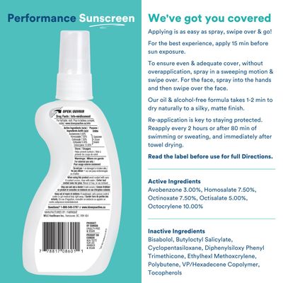 KINeSYS Fragrance Free Clear Spray Sunscreen for sensitive skin, SPF 50, Hypoallergenic, Broad Spectrum UVA/UVB protection for Face & Body; PABA and Oxybenzone FREE, 700+ Sprays, 4 Fl Oz/120 mL