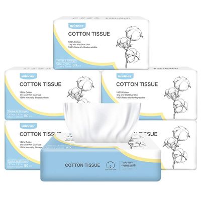 Winner Disposable Face Towel - 100% USA Cotton Face Towels, Unscented Facial Wash Cloth for Sensitive Skin, Super Soft &amp; Thick Facial Towels, Makeup Remover Dry Wipes, 480 Count