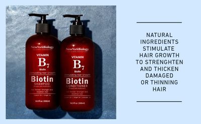 New York Biology Biotin Shampoo for Hair Growth and Thinning Hair - Thickening Formula for Hair Loss Treatment - For Men &amp; Women - Anti Dandruff - 16.9 fl Oz