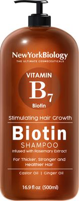 New York Biology Biotin Shampoo for Hair Growth and Thinning Hair - Thickening Formula for Hair Loss Treatment - For Men &amp; Women - Anti Dandruff - 16.9 fl Oz