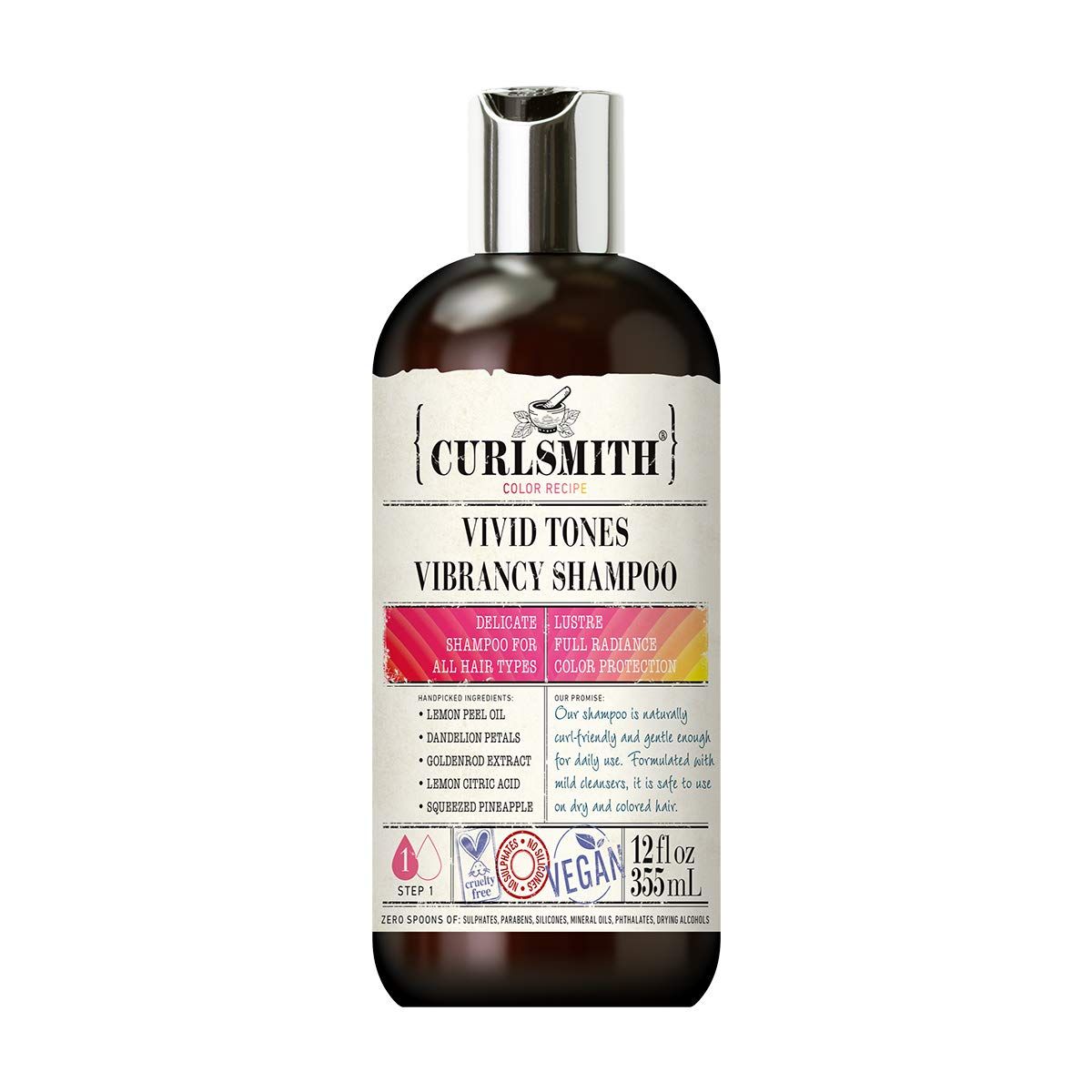 CURLSMITH - Vivid Tones Vibrancy Shampoo - Vegan Shampoo for All Hair Types (12fl oz)