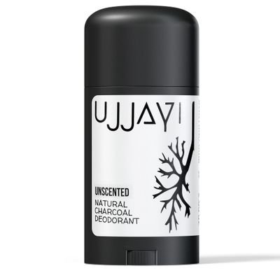 Ujjayi Natural Deodorant with Activated Charcoal | Deodorant for Men and Women | Aluminum-Free, Paraben-Free, Sulfate-Free, Vegan, Gluten-Free, Cruelty-Free, Handmade (Unscented)