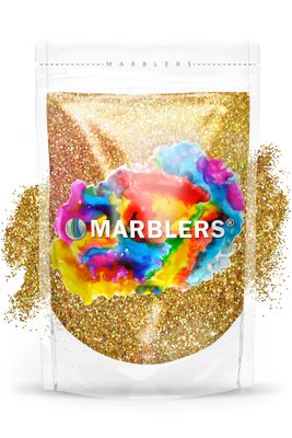 MARBLERS Holographic Glitter [Holo 24K Gold] 3oz (85g) | Fine | Non-Toxic, Vegan, Cruelty-Free | Face, Body, Eyeshadow, Hair, Festival, Party Makeup | Nail Art, Polish | Resin, Tumbler, Slime, Craft