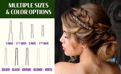 Amish Valley Products Hairpins 36 Count Crinkled Heavy Duty Stainless Steel Handmade Hair Pin Use in place of Hair Clips Barrettes Bobby Pins Snag-less (2 1/2 inch, Stainless Steel)
