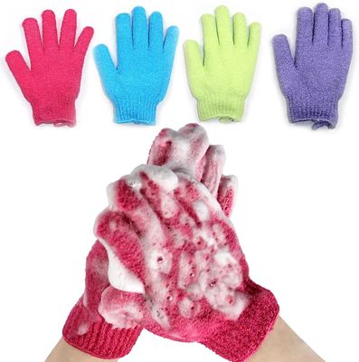 Exfoliating Body Gloves Bath Wash Mitts Skin Massage Deep Cleansing Dead Skin Brush Scrub Luxury Spa scrubber for Men, Women &amp; Kids 4 Pairs (Package-001)