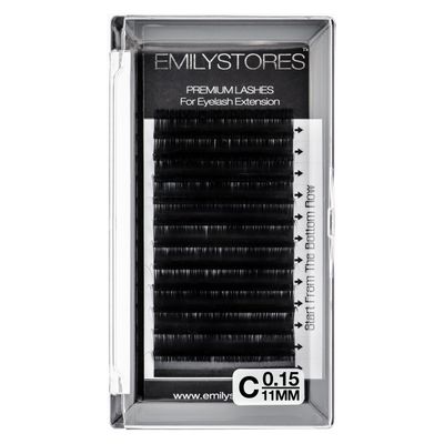 EMILYSTORES Eyelash Extensions 0.15mm Thickness C Curl 11mm Length Individual Volume Natural Eyelashes For Lash Extensions(0.15,C,11mm)