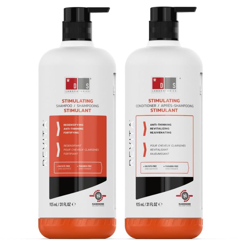 DS Laboratories Revita Shampoo and Conditioner Set, Hair Thickening Shampoo and Conditioner to Support Hair Growth, Sulfate Free Shampoo and Conditioner with Biotin, Caffeine &amp; DHT Blocker, Hair Care