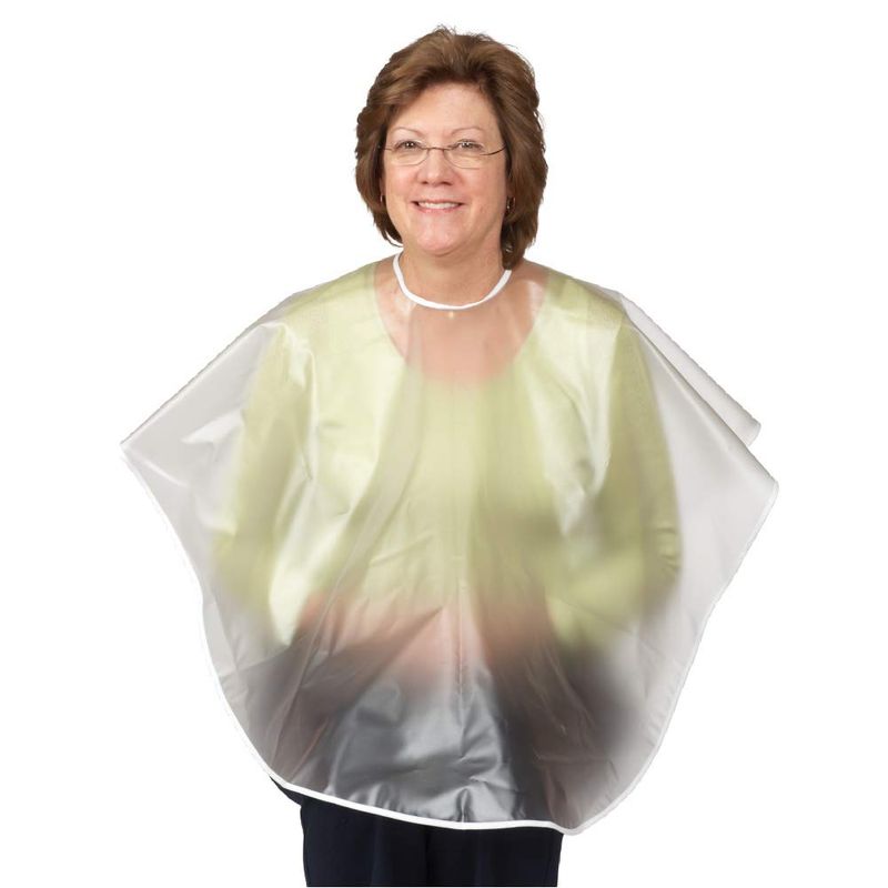 SP Ableware 764330000 Vinyl Shampoo Cape with Hook-and-Loop Neck Closure, Clear