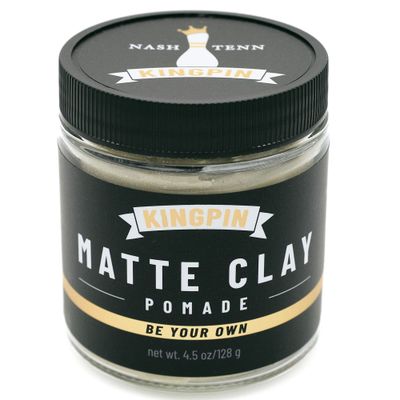 KINGPIN Matte Clay Hair Wax for Men - Flexible Hold &amp; Natural Finish - Non-Flaking, Hydrating Styling Clay for All Hair Types - 2.5oz travel size