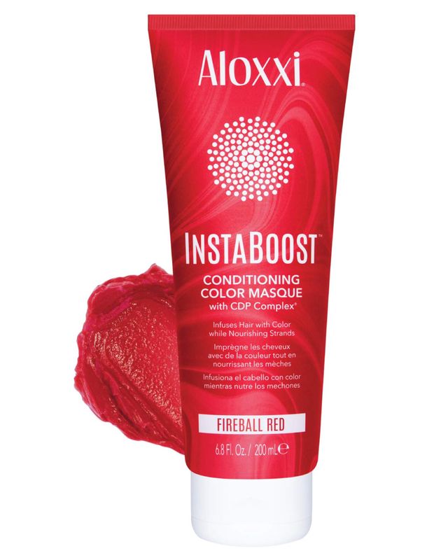 ALOXXI InstaBoost RED Color Depositing Conditioner Mask  Instant Temporary Hair Color Dye - Hair Color Masque for Deep Conditioning (Fireball Red), 6.8 Fl Oz (Pack of 1)