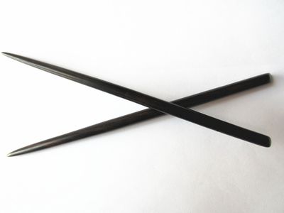 Myhsmooth Zz-bs-zg 2 Count Hair Sticks Natural Ebony (Black Sandalwood) Handmade Carved Hair Clip Shawl Hair Pins Pack of 2 Pcs