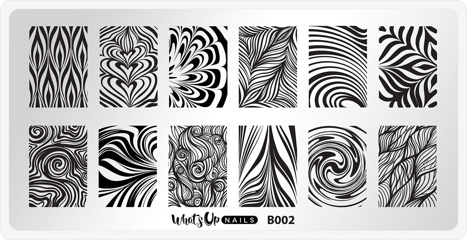 Whats Up Nails - B002 Water Marble to Perfection Stamping Plate for Nail Art Design