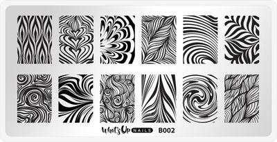Whats Up Nails - B002 Water Marble to Perfection Stamping Plate for Nail Art Design