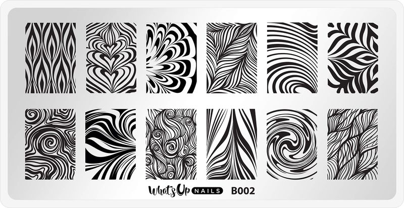 Whats Up Nails - B002 Water Marble to Perfection Stamping Plate for Nail Art Design