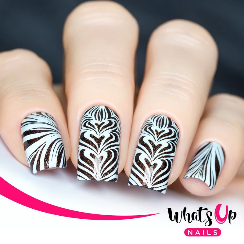 Whats Up Nails - B002 Water Marble to Perfection Stamping Plate for Nail Art Design