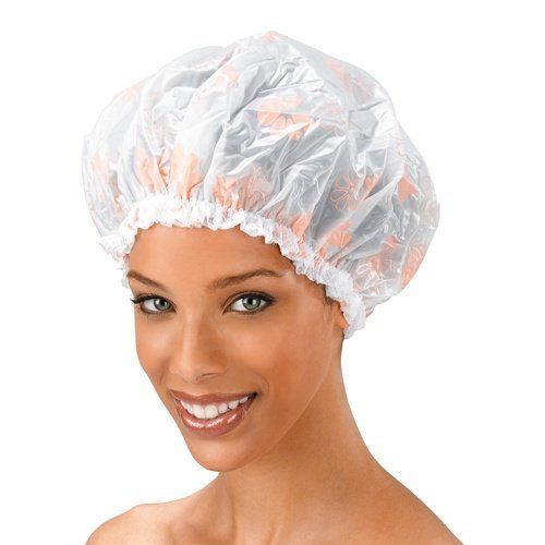 Shower Cap - Floral Pattern, Vinyl material, elastic band, extra large, large, wont fall off your head