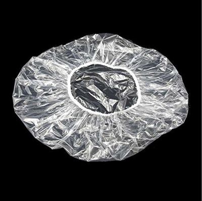 100 Pcs Disposable Plastic Thick Shower Caps Clear Elastic Bath Cap For Women Spa,Home Use,Hotel and Hair Salon,Pack of 100 Individually Wrapped