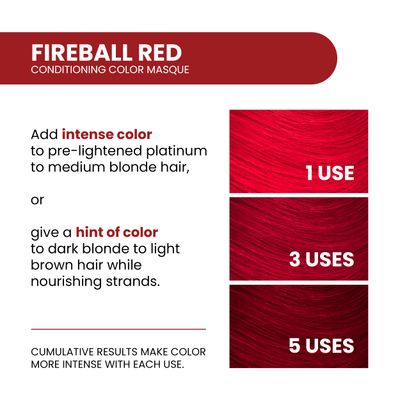 ALOXXI InstaBoost RED Color Depositing Conditioner Mask  Instant Temporary Hair Color Dye - Hair Color Masque for Deep Conditioning (Fireball Red), 6.8 Fl Oz (Pack of 1)