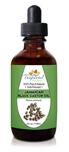 Tropical Holistic 100% Pure Jamaican Black Castor Oil 4 oz - Premium Natural Black Castor Oil for Hair Growth, Beard, Eyelashes, Edges, Scalp Grease, Dandruff, and Eyebrows