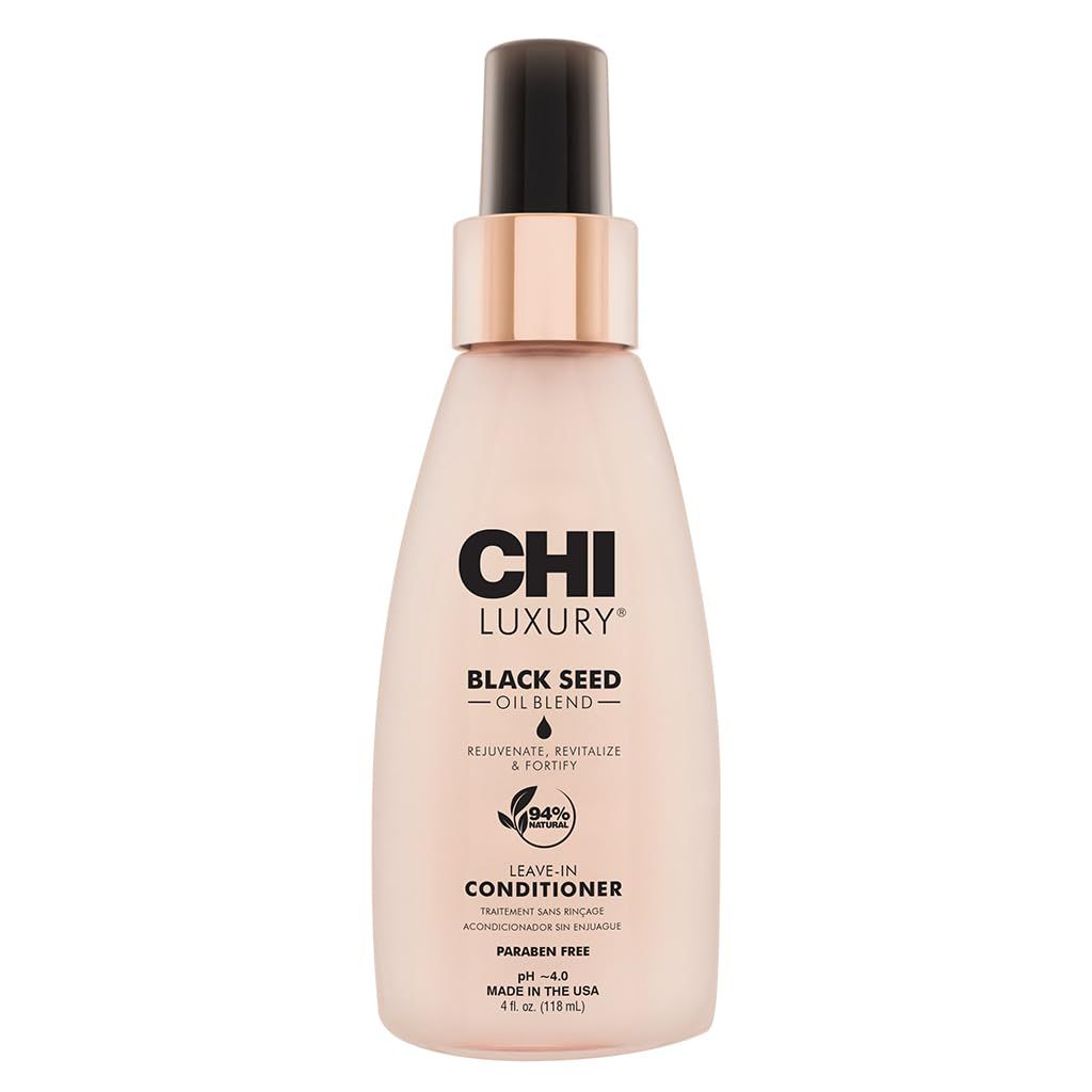CHI Luxury Black Seed Oil Leave-In Conditioner, Moisturizing Treatment To Strengthen Hair, Thermal Protectant, Sulfate, Paraben &amp; Gluten-Free, 4 Oz