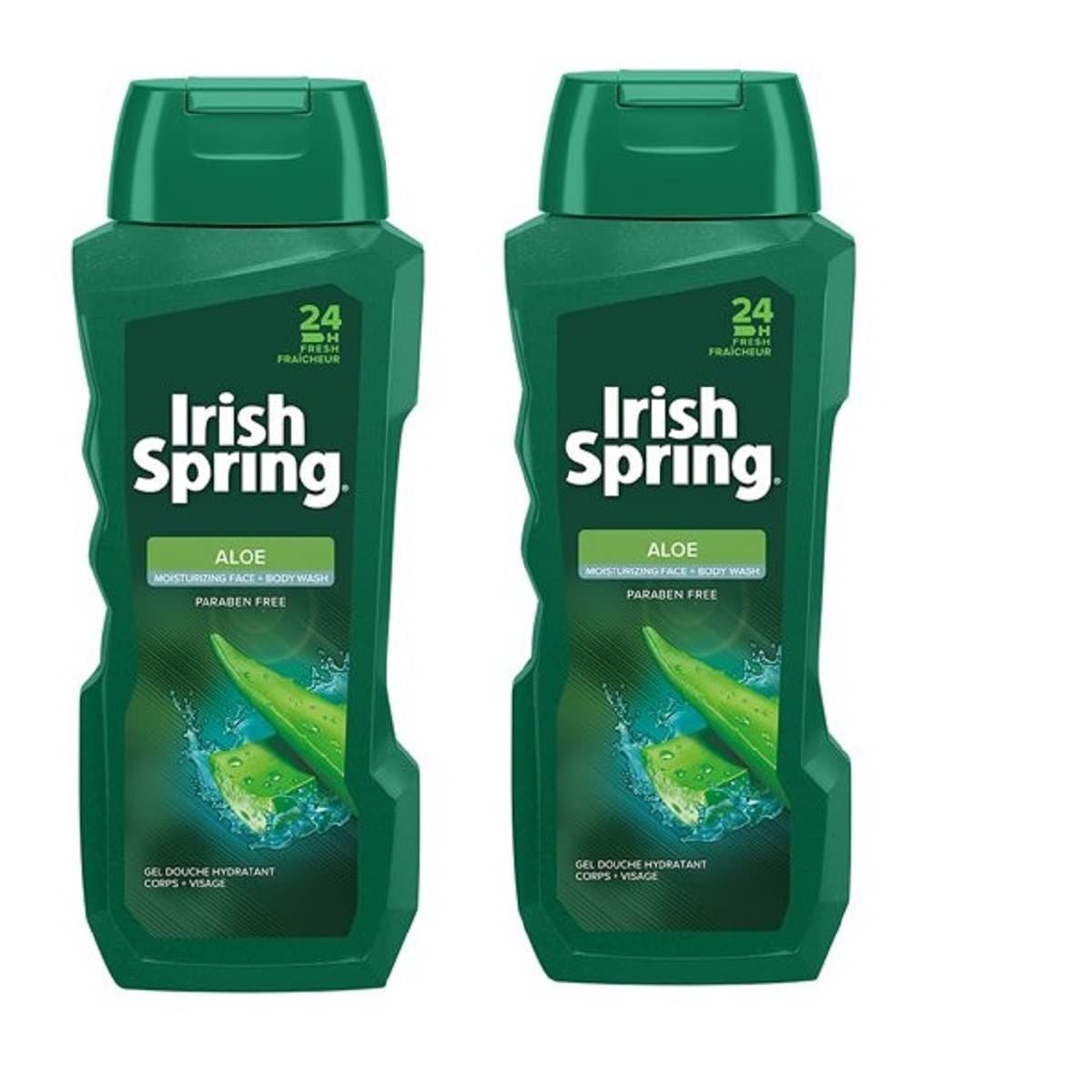 Irish Spring Body Wash, Aloe, 18 Fl Oz (Pack of 2)