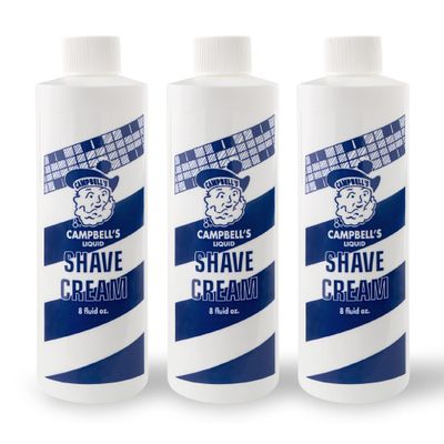 Campbells Liquid Shave Cream, Barber Shaving Cream, Professional Shaving Supplies and Products, 8 Ounces, (Pack of 3)