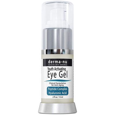 Eye Gel Anti-Aging Cream - Treatment for Dark Circles, Puffiness, Wrinkles and Fine Lines - Hyaluronic Acid Formula Infused Serum with Aloe Vera &amp; Jojoba for Ageless Smooth Skin .5 oz