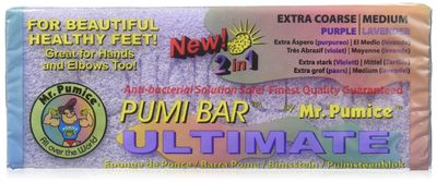 Mr. Pumice Ultimate Pumi Bar, 2-in-1 Callus Remover, Pedicure Stone &amp; Ped File Scrubber for Smooth Feet and Heels, Dual-Grit (Medium + Coarse), 1 Count