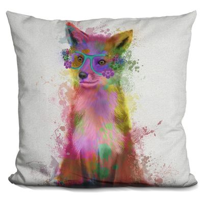 LiLiPi Rainbow Splash Fox 1 Decorative Accent Throw Pillow