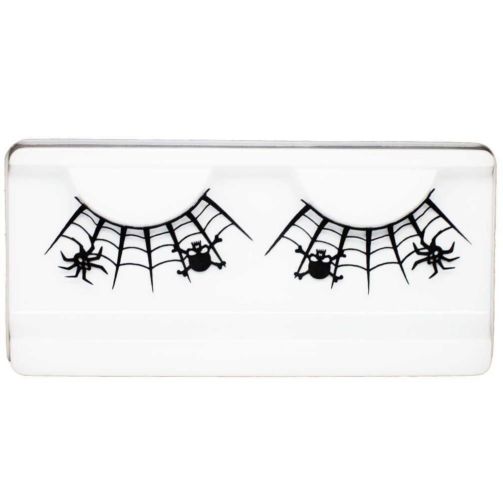 EMILYSTORES Dark-Skull Spider Web Eyelashes For Halloween Costume Witch Ghost Dracula Vampire Masquerade Lashes 1 Pair
