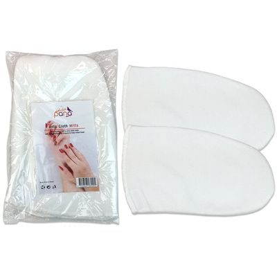 Pana Reusable (White) Thermal Cloth Insulated Mitts for Paraffin Wax Heat Therapy Spa Treatments/Self Tanning