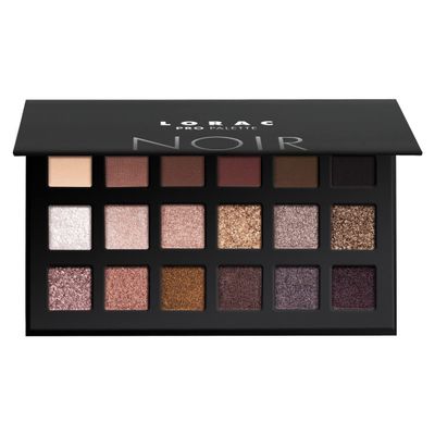 LORAC PRO Matte &amp; Shimmer Eyeshadow Palette, Noir | Glitter | Mirror Compact | Cruelty Free, Gluten Free, Vegan