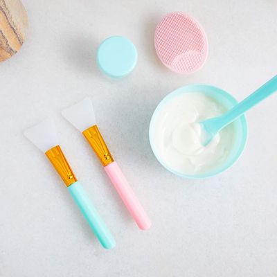 Glamlily 10 Piece Silicone Face Cleanser and Body Scrubber Pad, Exfoliating Scrub Brush for Shower, 5 Colors