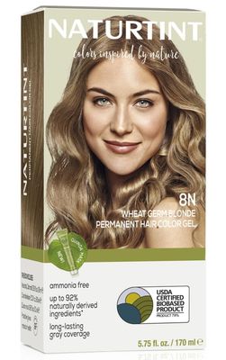 Naturtint 8N Wheat Germ Blonde Permanent Hair Color (Pack of 1), Ammonia Free, Vegan, Cruelty Free, up to 100% Gray Coverage, Long Lasting Results (Packaging may vary)