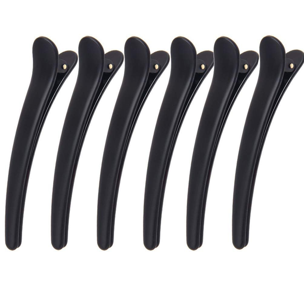 12 Pcs Matt Black Styling Hair Clips Plastic Alligator Hair Clips Professional Hair Clamp for Salon Hair Styling Sectioning (X-Large)