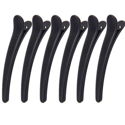 12 Pcs Matt Black Styling Hair Clips Plastic Alligator Hair Clips Professional Hair Clamp for Salon Hair Styling Sectioning (X-Large)
