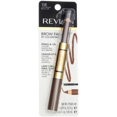 Revlon Brow Fantasy Pencil &amp; Gel, Light Brown [108], 0.04 oz