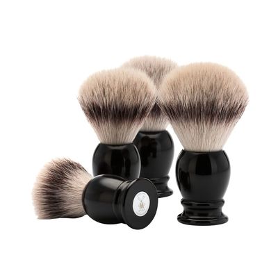 MHLE Classic Silvertip Badger Fiber Brush | High-Grade Black Resin Handle | Luxury Shave Accessory for Men