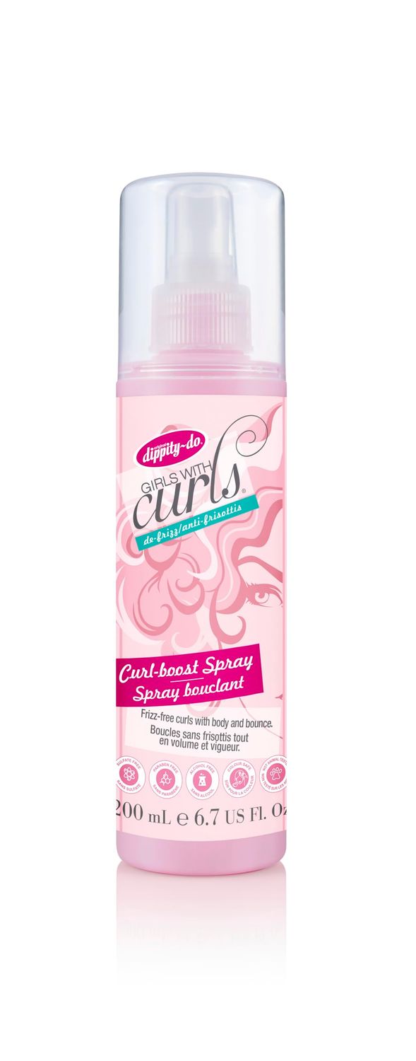 Dippity Do Curl Boost Spray - Weightless Leave-In Spray for Frizz-Free, Shiny, Bouncy Curls - Wheat Protein and Silk Amino Acids - 200 mL/6.7 fl oz